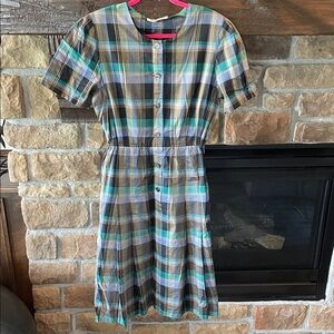 Burberrys Vintage Plaid Shirt Dress